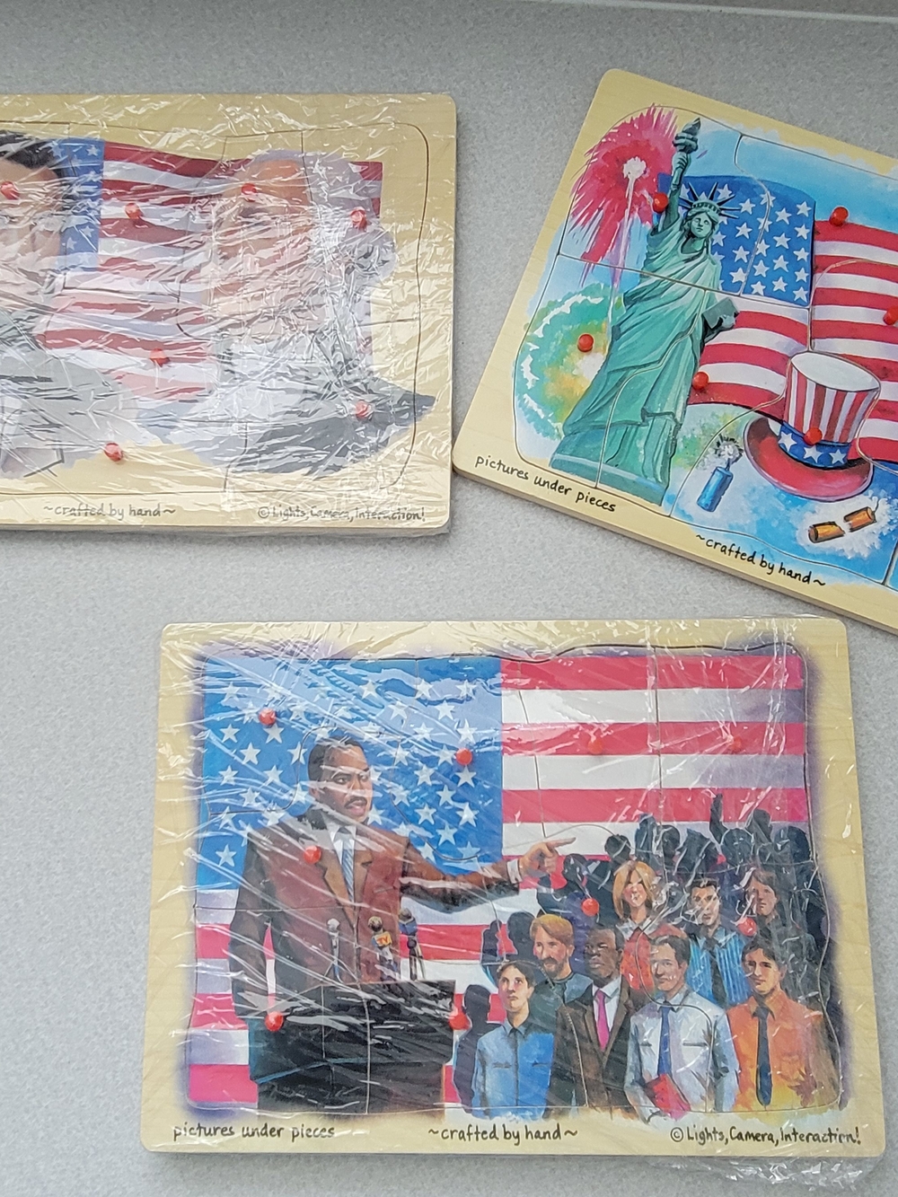 Patriotic Jigsaw Puzzle Set - Red, Blue, White